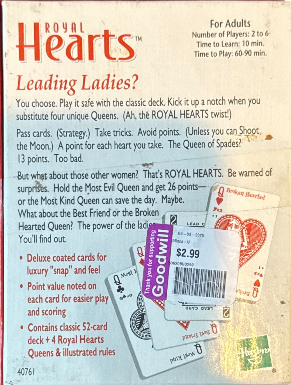 Royal Hearts  (2-6) board game collectible [Barcode 076930407615] - Main Image 2