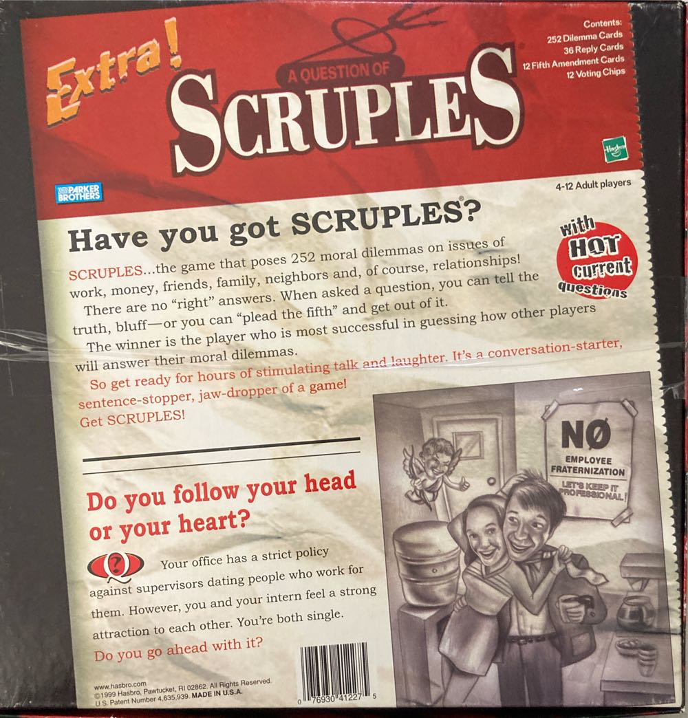Question of Scruples, A  (4-12) board game collectible [Barcode 076930412275] - Main Image 2
