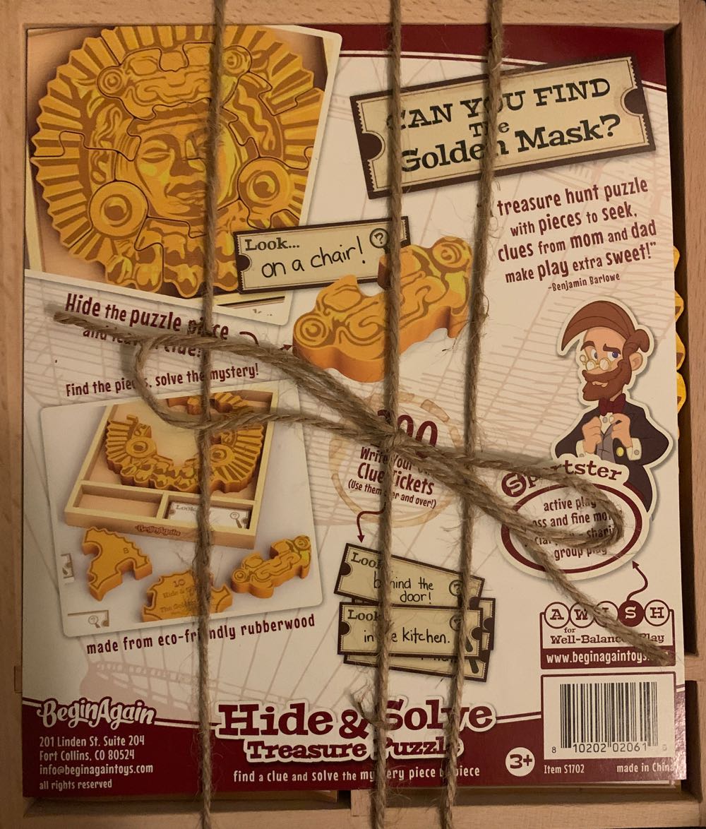 Hide & Solve Treasure Puzzle: The Golden Mask  board game collectible [Barcode 810202020610] - Main Image 1