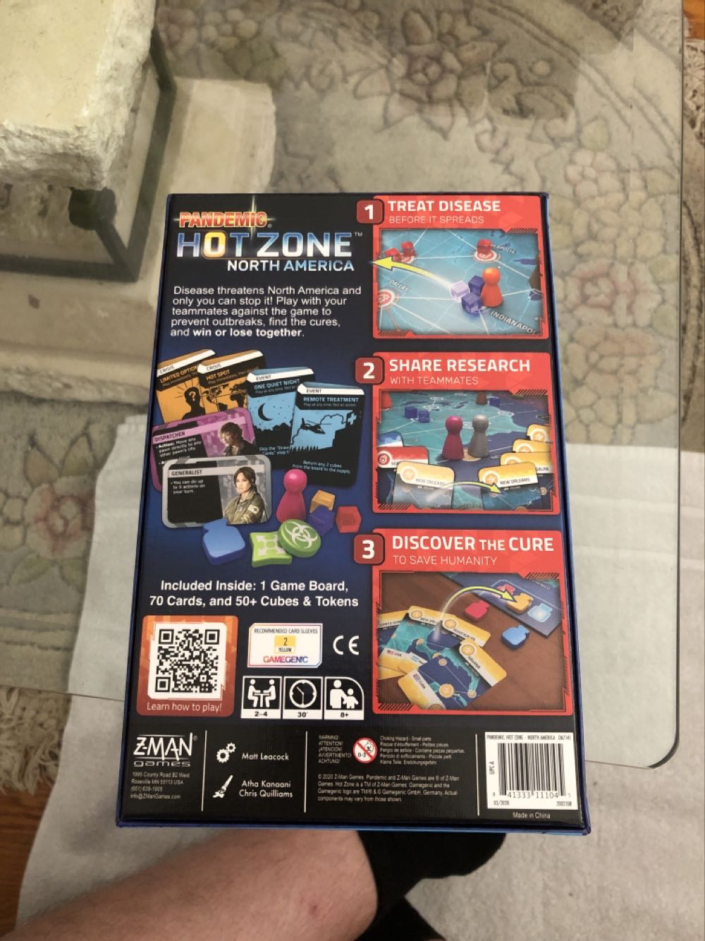 Pandemic: Hot Zone North America  (2-4) board game collectible [Barcode 841333111045] - Main Image 2