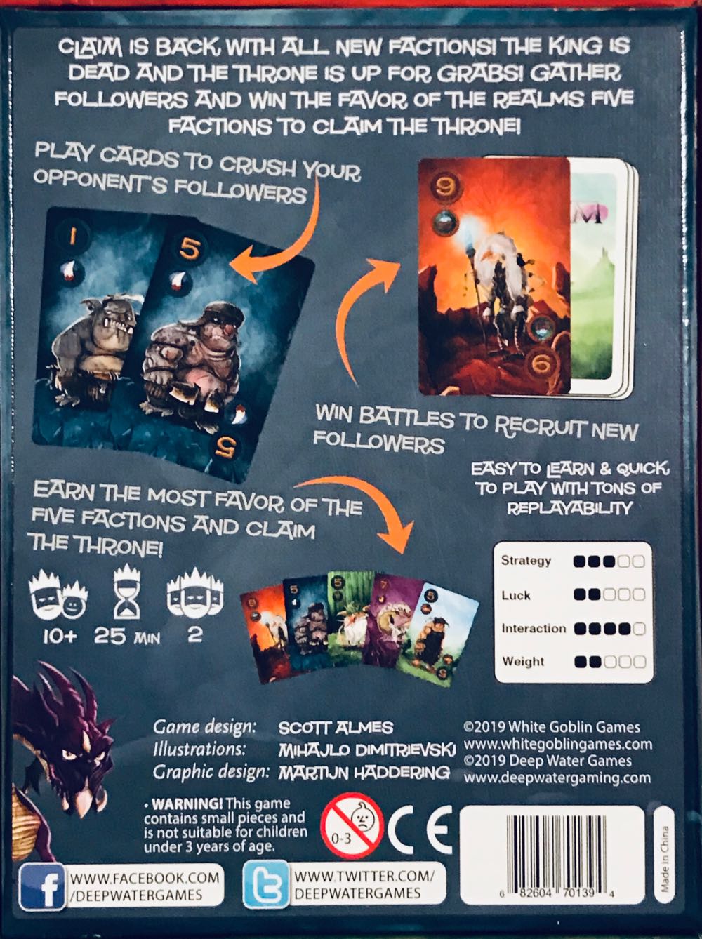 Claim 2  (2 Players) board game collectible [Barcode 682604701394] - Main Image 2