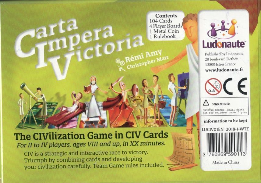 CIV: Carta Impera Victoria  (2-4) board game collectible [Barcode 3760269590113] - Main Image 2