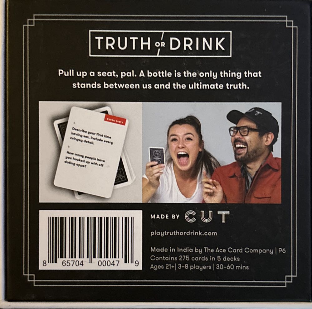 Truth Or Drink  (3 To 8) board game collectible [Barcode 865704000479] - Main Image 2