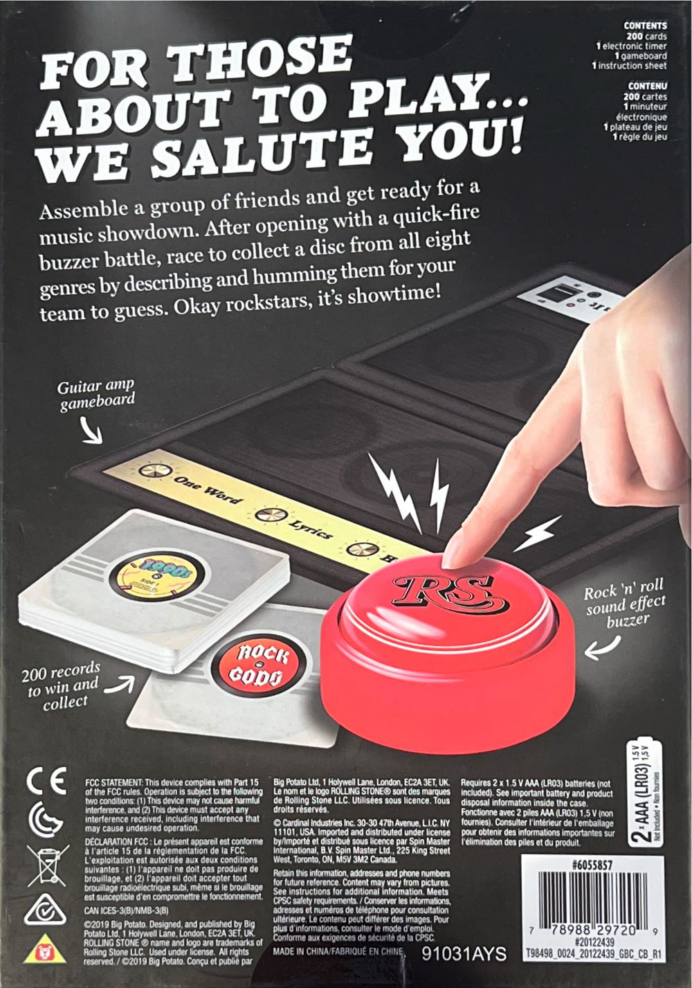 The Rock & Roll Party Game  (4-20) board game collectible [Barcode 778988297209] - Main Image 2