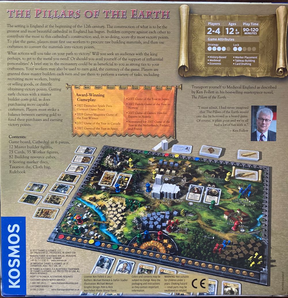 The Pillars Of The Earth  (2-4) board game collectible [Barcode 814743013179] - Main Image 2