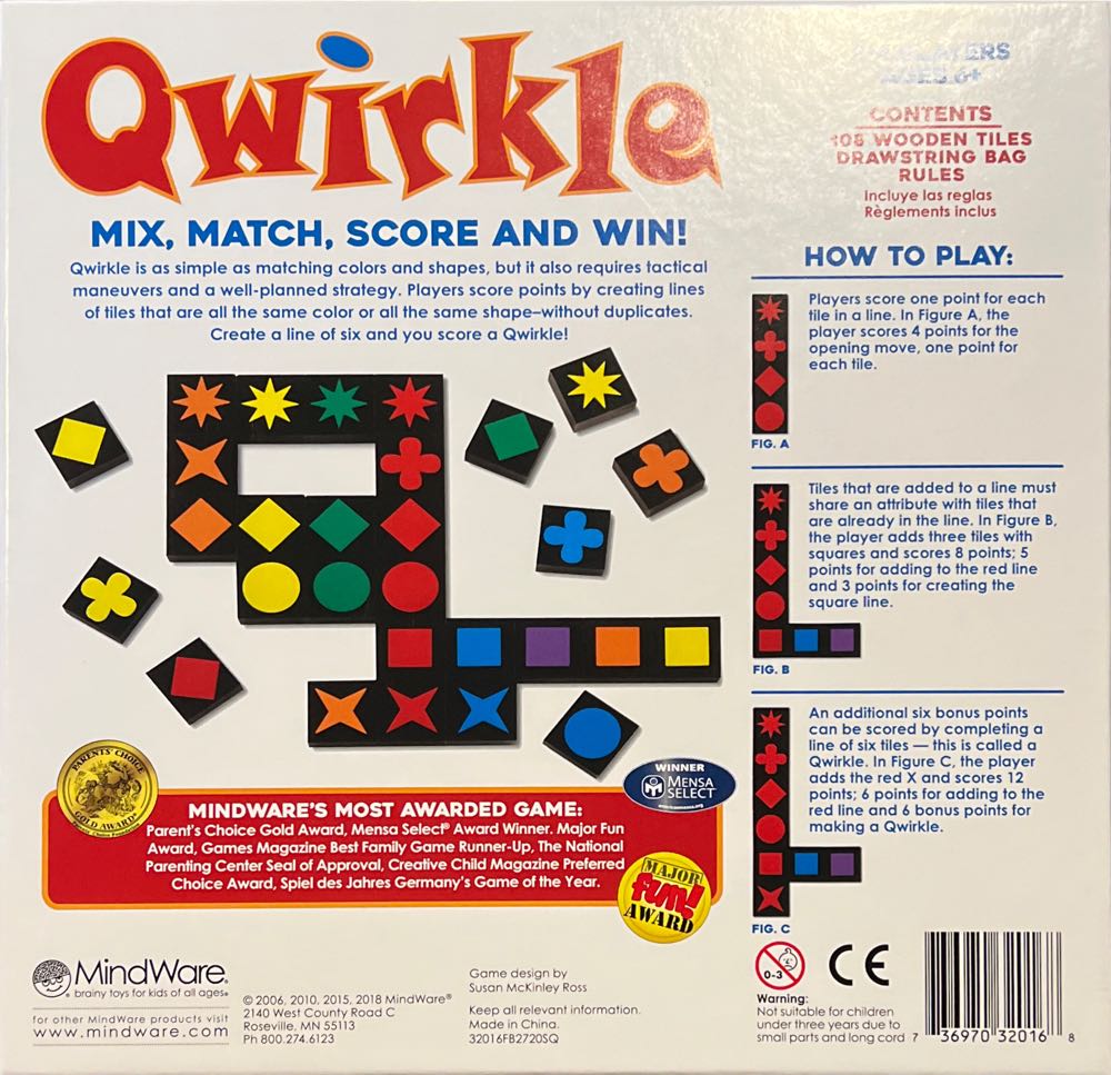 Qwirkle  (2-4) board game collectible [Barcode 736970320168] - Main Image 2