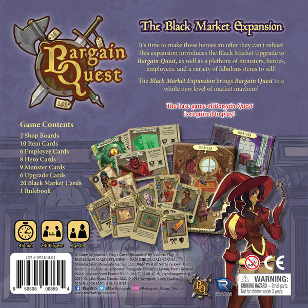 Bargain Quest: The Black Market  (2-8) board game collectible [Barcode 850505008694] - Main Image 2