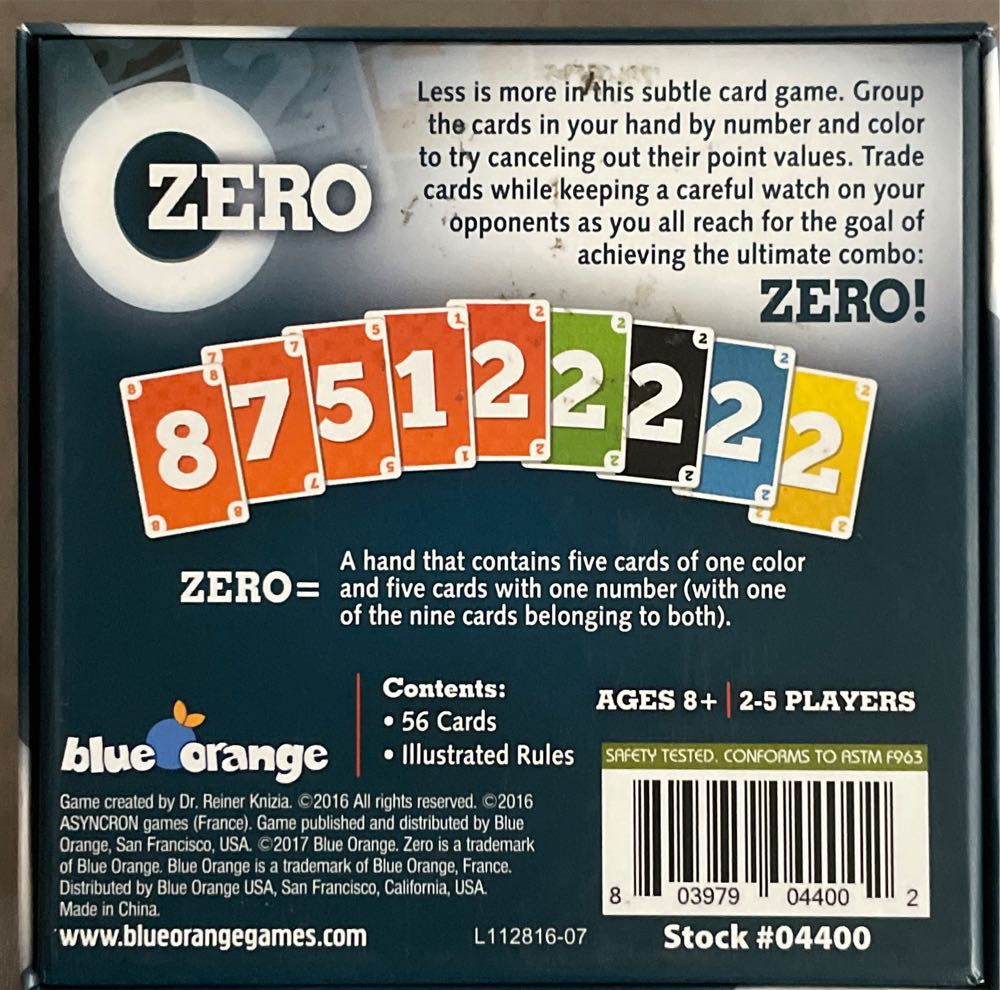Zero  (2-5) board game collectible [Barcode 803979044002] - Main Image 3
