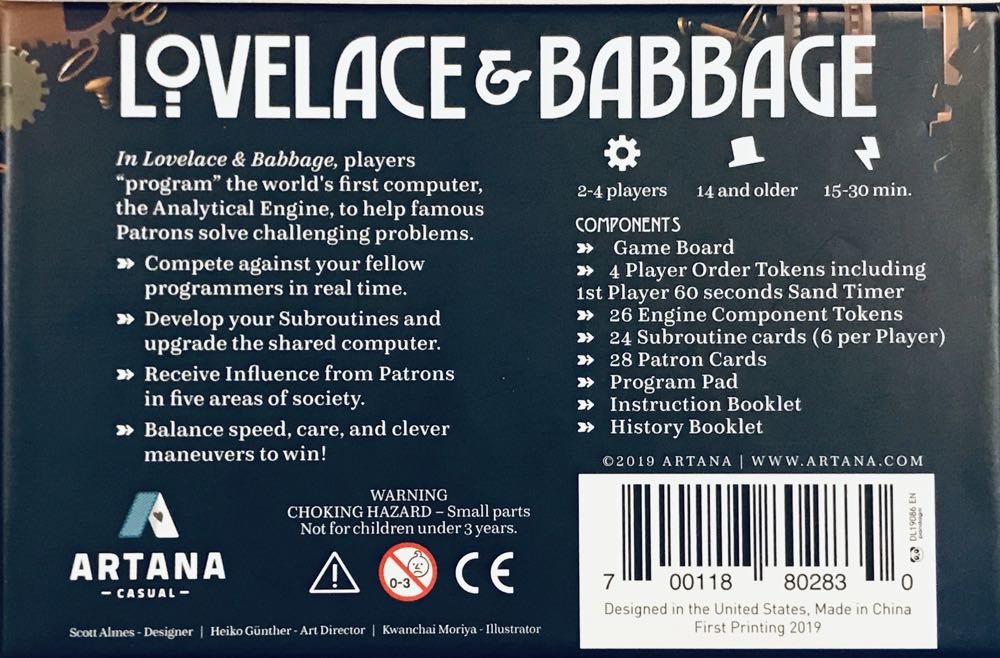 Lovelace & Babbage  (2-4) board game collectible [Barcode 700118802830] - Main Image 4