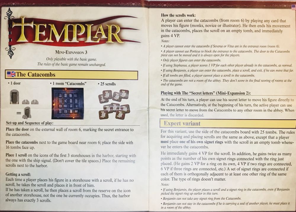 Templar - The Secret Treasures: Mini-Expansion 3  (2-5) board game collectible [Barcode 4010350460436] - Main Image 2