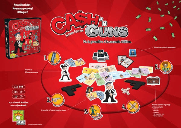 Ca$h ‘n Guns (Second Edition)  (4-8) board game collectible [Barcode 5425016922736] - Main Image 2