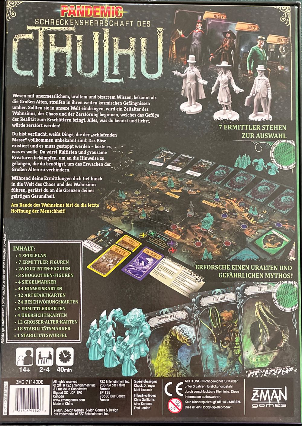 Pandemic: Schreckensherrschaft des Cthulhu  (2-4) board game collectible [Barcode 681706911403] - Main Image 2