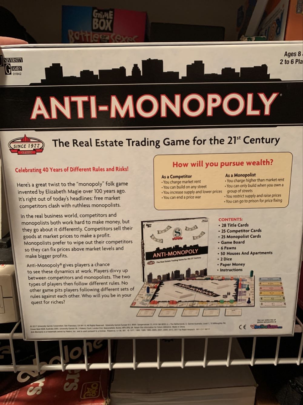 Anti-Monopoly  (2-6) board game collectible [Barcode 794764018424] - Main Image 2