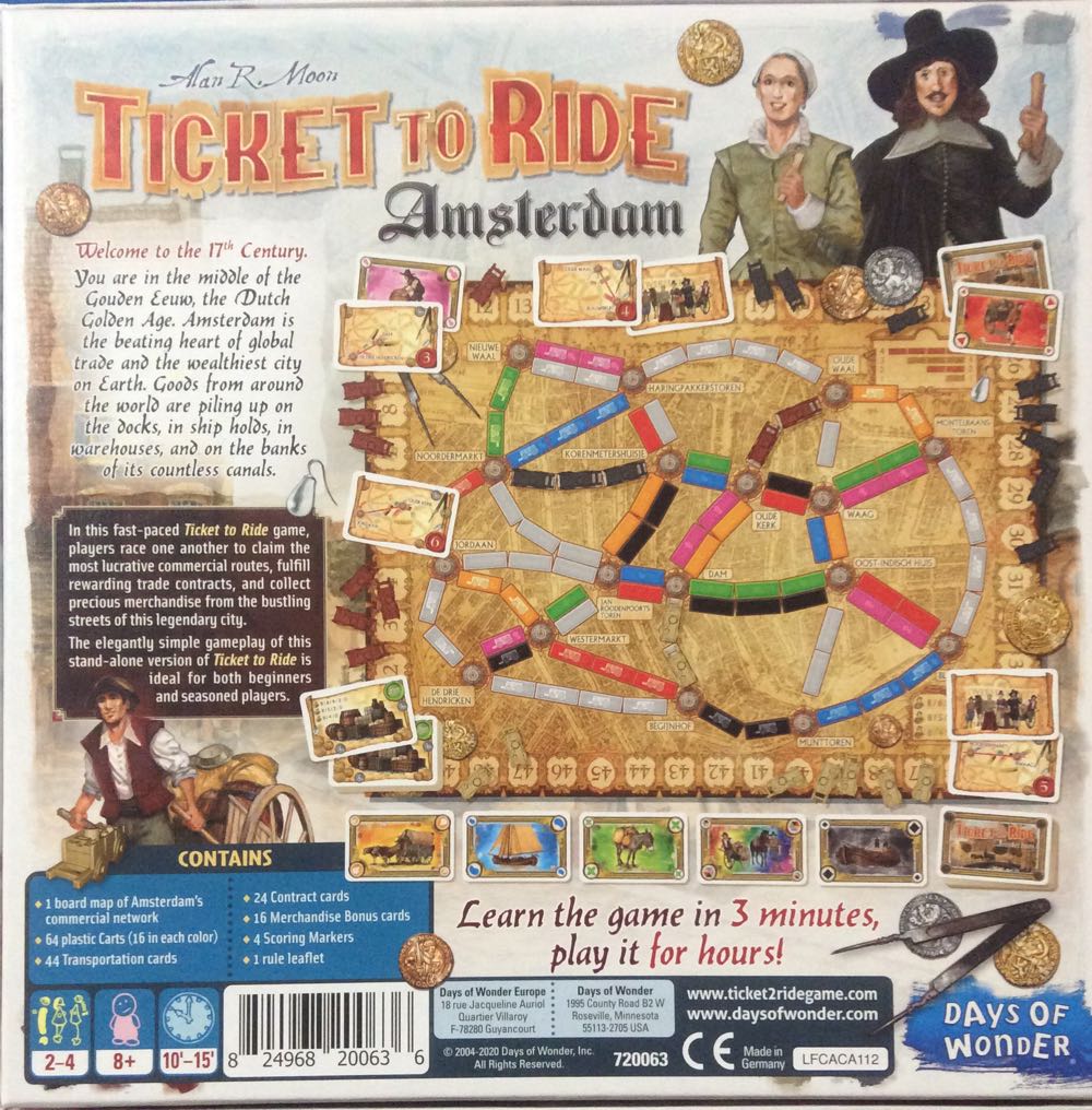 Ticket to Ride: Amsterdam  (2-4) board game collectible [Barcode 824968200636] - Main Image 2