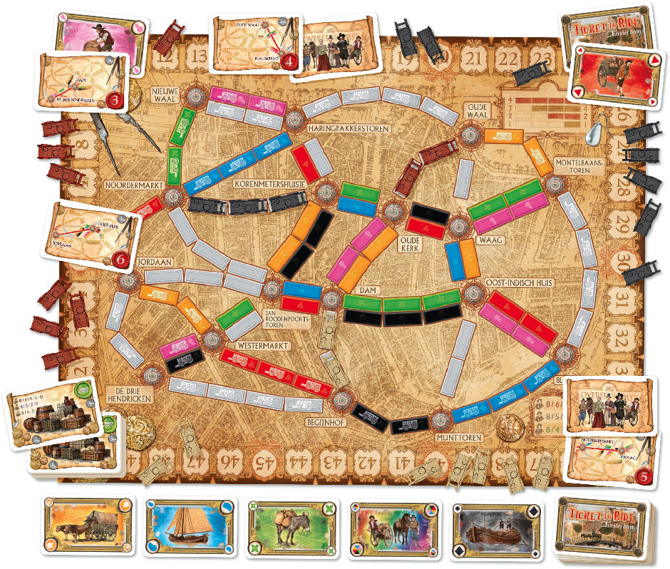 Ticket to Ride: Amsterdam  (2-4) board game collectible [Barcode 824968200636] - Main Image 3