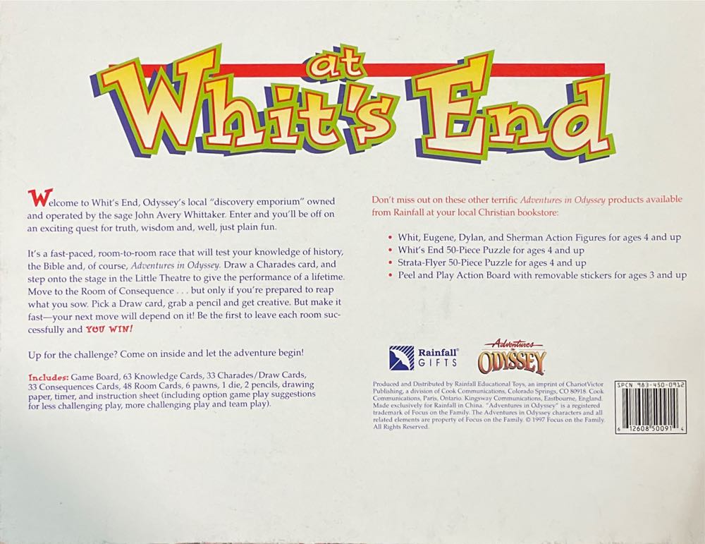 Adventures In Odyssey At Whits End  (2-6 (2,3,4,5,6)) board game collectible [Barcode 612608500914] - Main Image 2