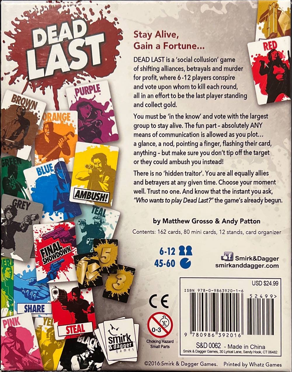 Dead Last  (6-12) board game collectible [Barcode 9780986392016] - Main Image 2