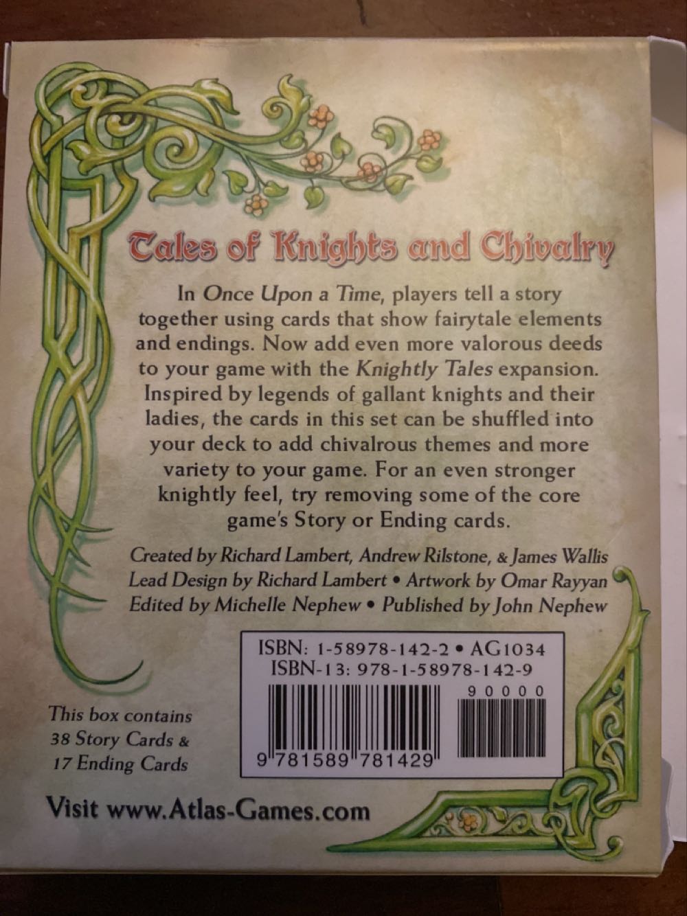 Once Upon A Time: Knightly Tales Expansion  (2-6) board game collectible [Barcode 9781589781429] - Main Image 2
