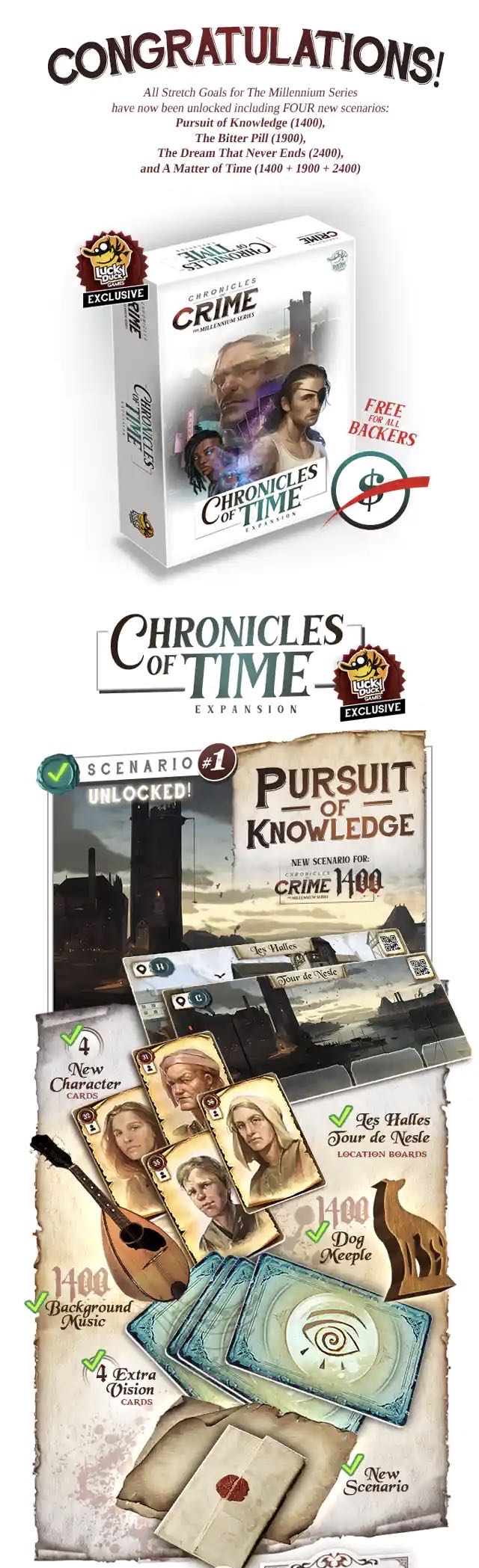 Chronicles of Crime: The Millennium Series - Chronicles of Time  (1-4) board game collectible [Barcode 752830306387] - Main Image 2