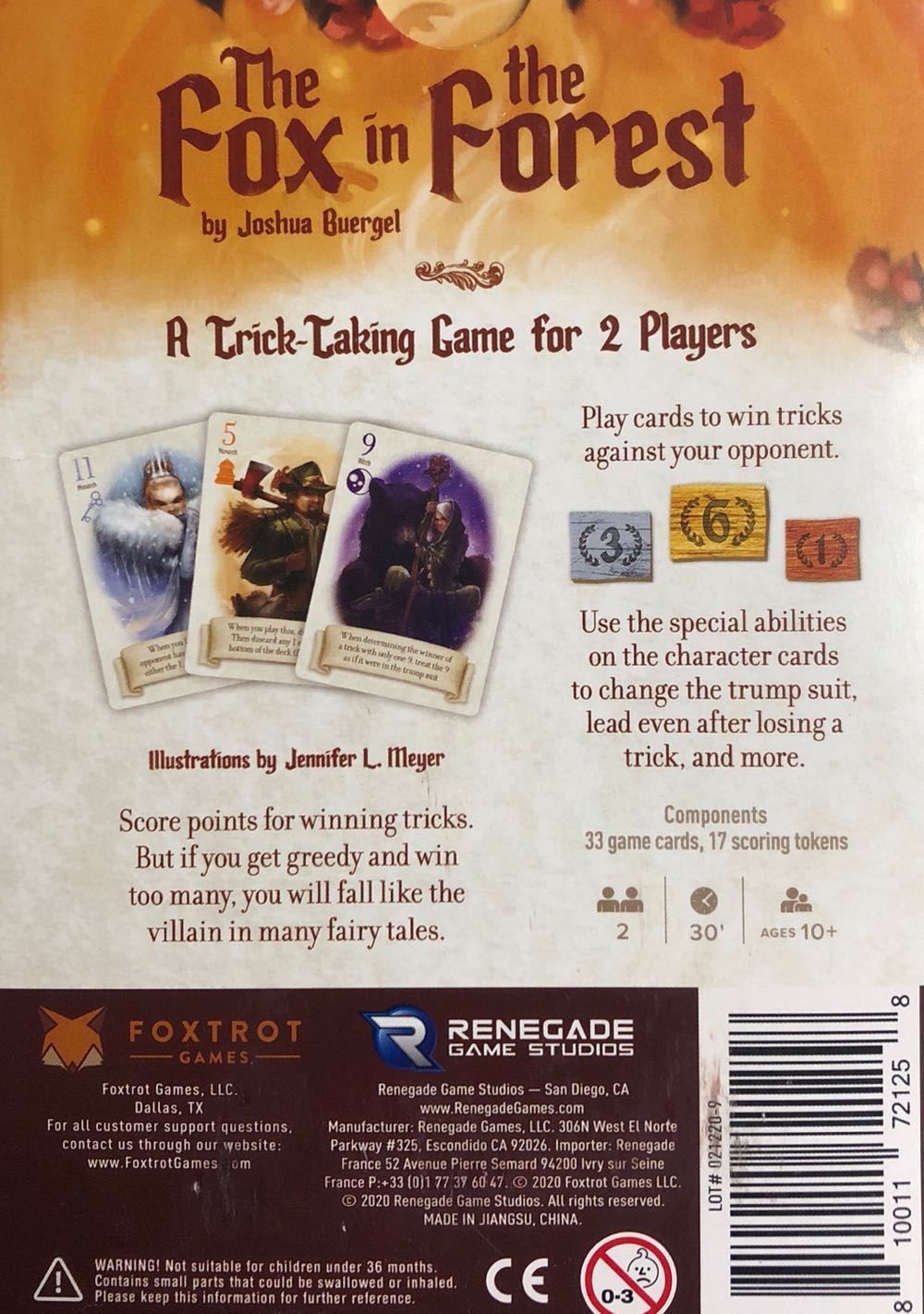 The Fox in the Forest  (2) board game collectible [Barcode 810011721258] - Main Image 2