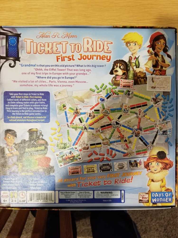 Ticket To Ride: First Journey- Europe  (2-4) board game collectible [Barcode 824968200278] - Main Image 2