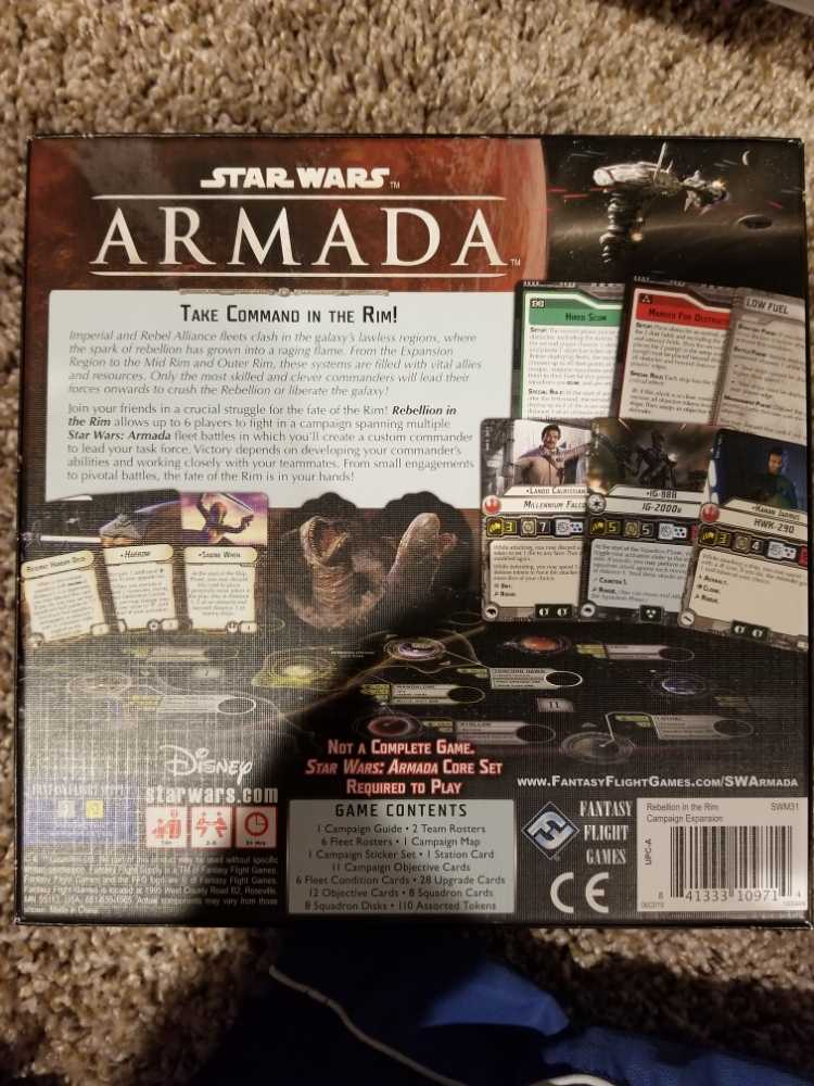 Armada: Rebellion In The Rim  (2) board game collectible [Barcode 841333109714] - Main Image 2