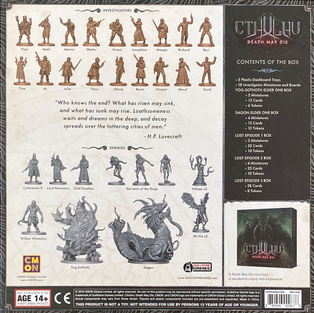 Cthulhu: Death May Die - Unspeakable Box  (1-5) board game collectible [Barcode 889696009678] - Main Image 2