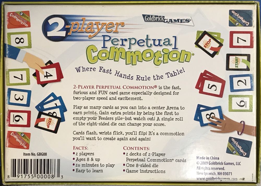 Perpetual Commotion: 2-player  (2) board game collectible [Barcode 891755000083] - Main Image 2