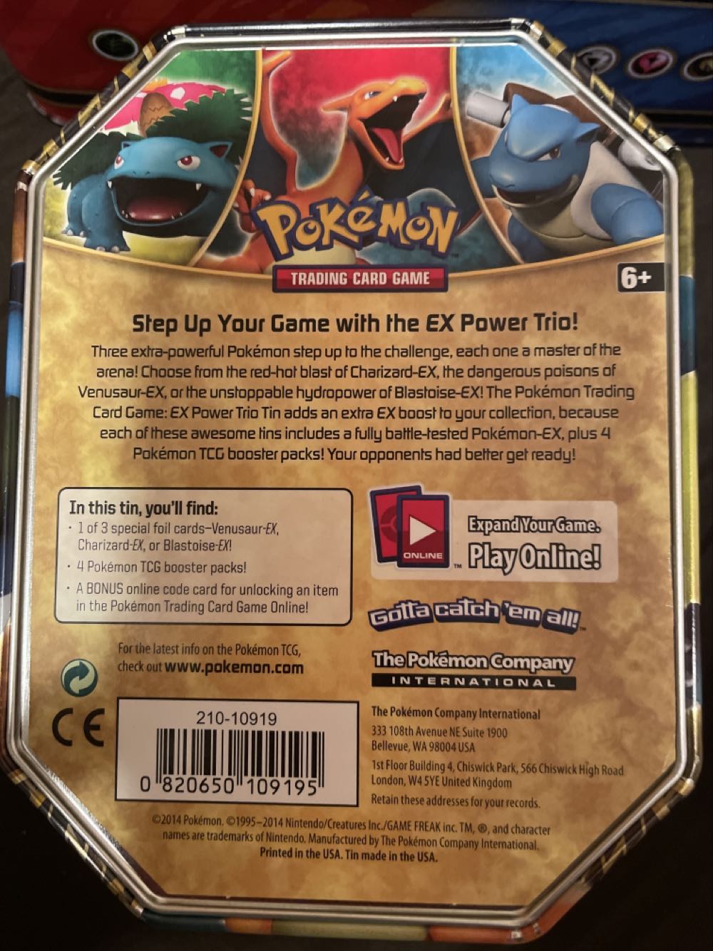 Pokemon Cards & Tin Pokemon Ex Power Trio Tin Collectors Box Holo Japanese Trainers  board game collectible [Barcode 820650109195] - Main Image 3