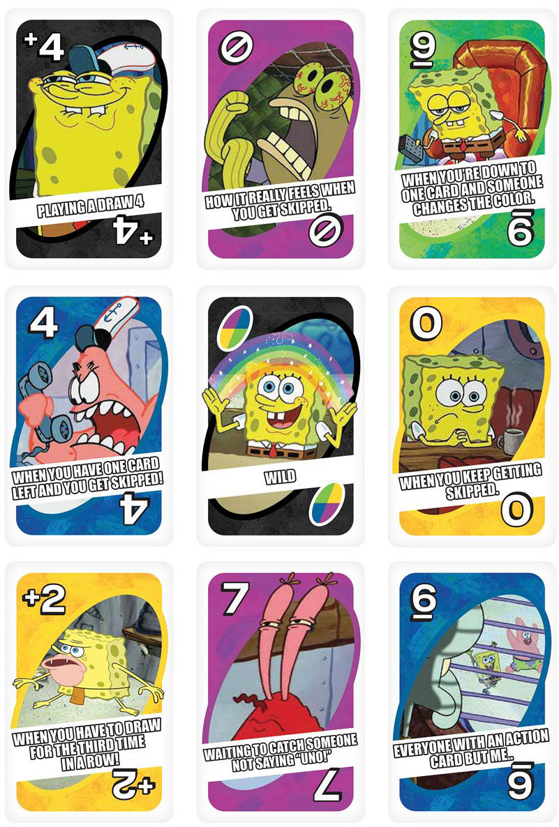 Uno: Spongebob Squarepants Meme  (2-10) board game collectible [Barcode 887961934038] - Main Image 3