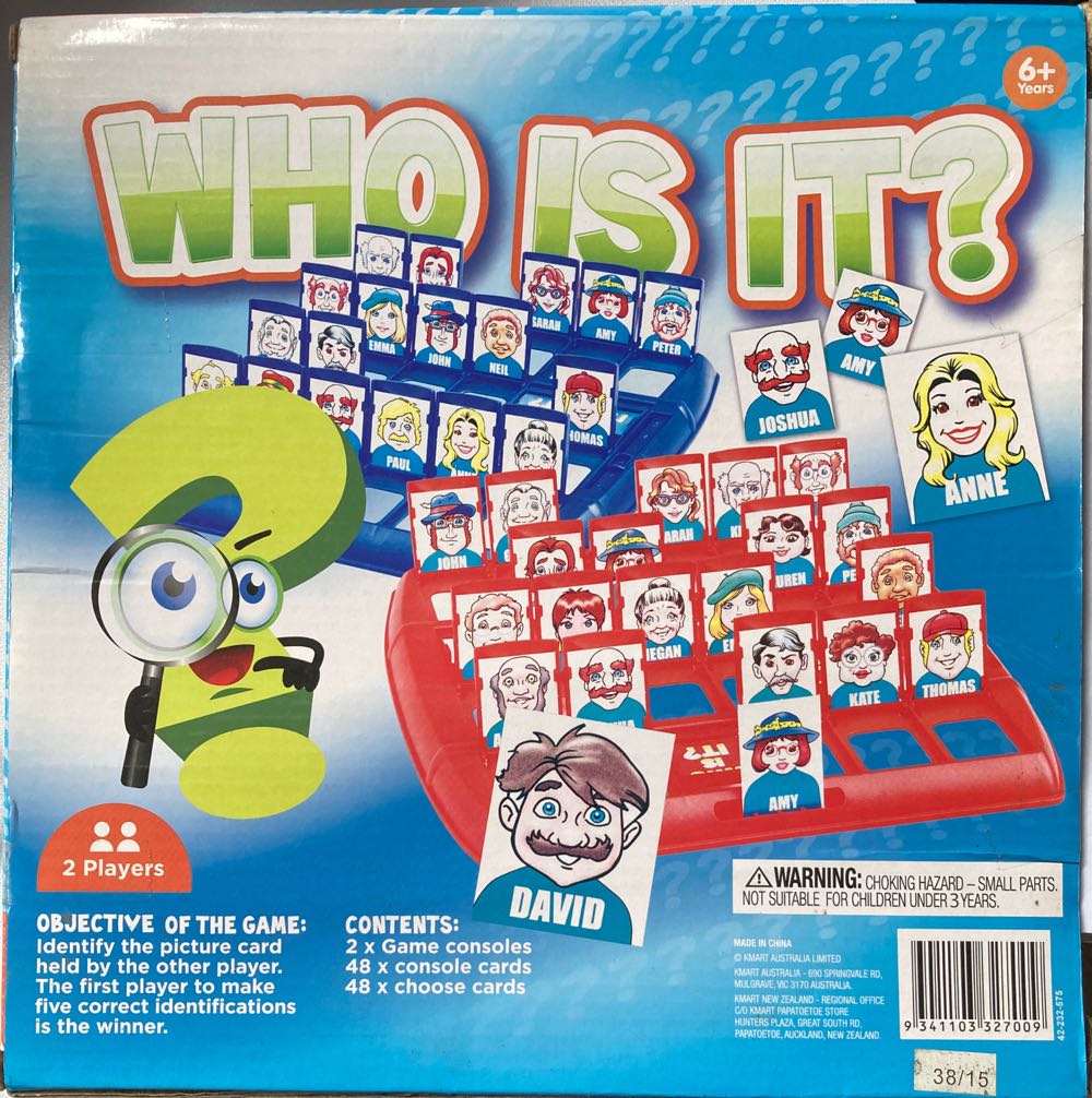 Who Is It?  board game collectible [Barcode 9341103327009] - Main Image 2
