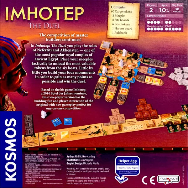 Imhotep: The Duel  (2) board game collectible [Barcode 814743014411] - Main Image 2