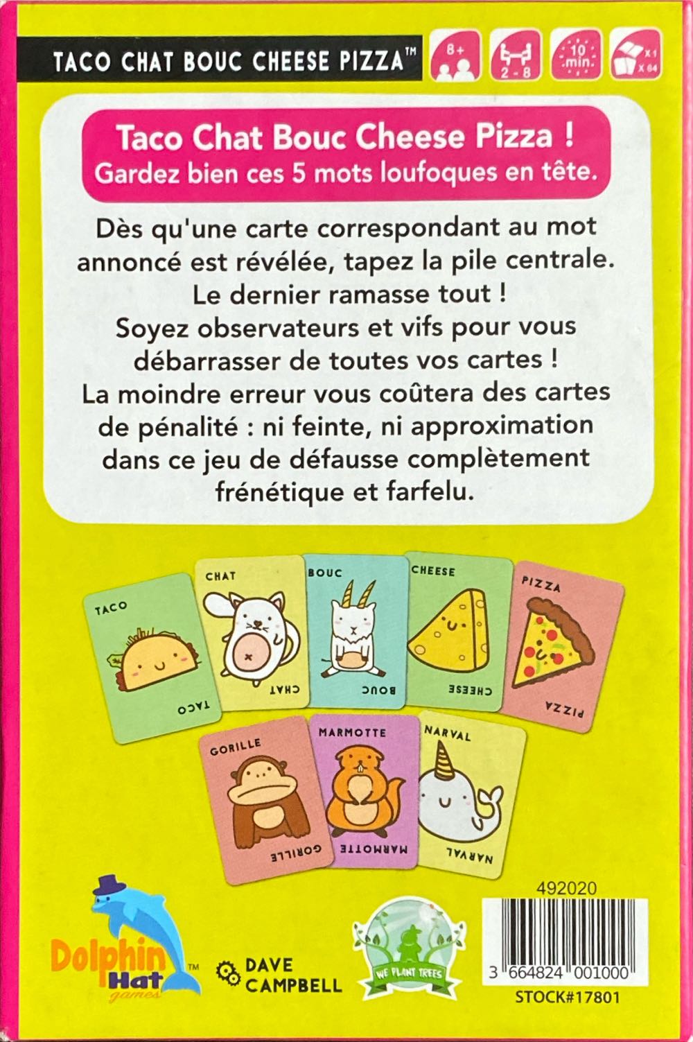 Taco Chat Bouc Cheese Pizza  (2-8) board game collectible [Barcode 3664824001000] - Main Image 2