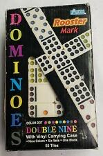 Rooster Mark Color Dot Double Nine Dominoes With Vinyl Carrying Case  board game collectible [Barcode 046218009930] - Main Image 1