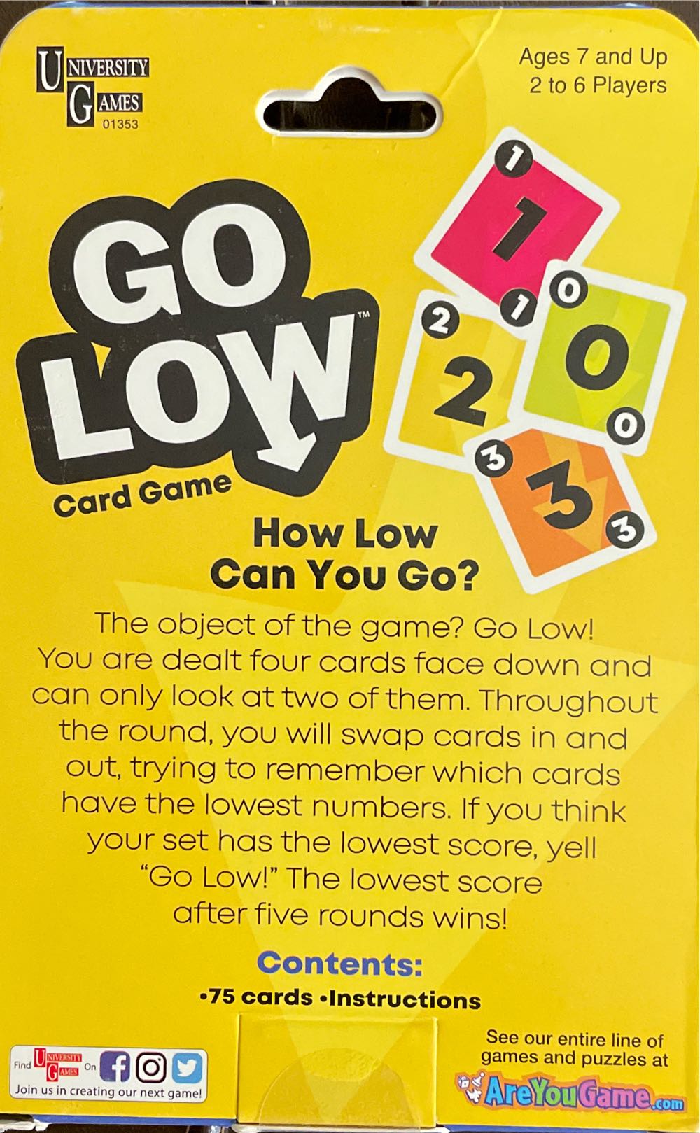 Go Low Card Game  (2-6) board game collectible [Barcode 794764013535] - Main Image 2