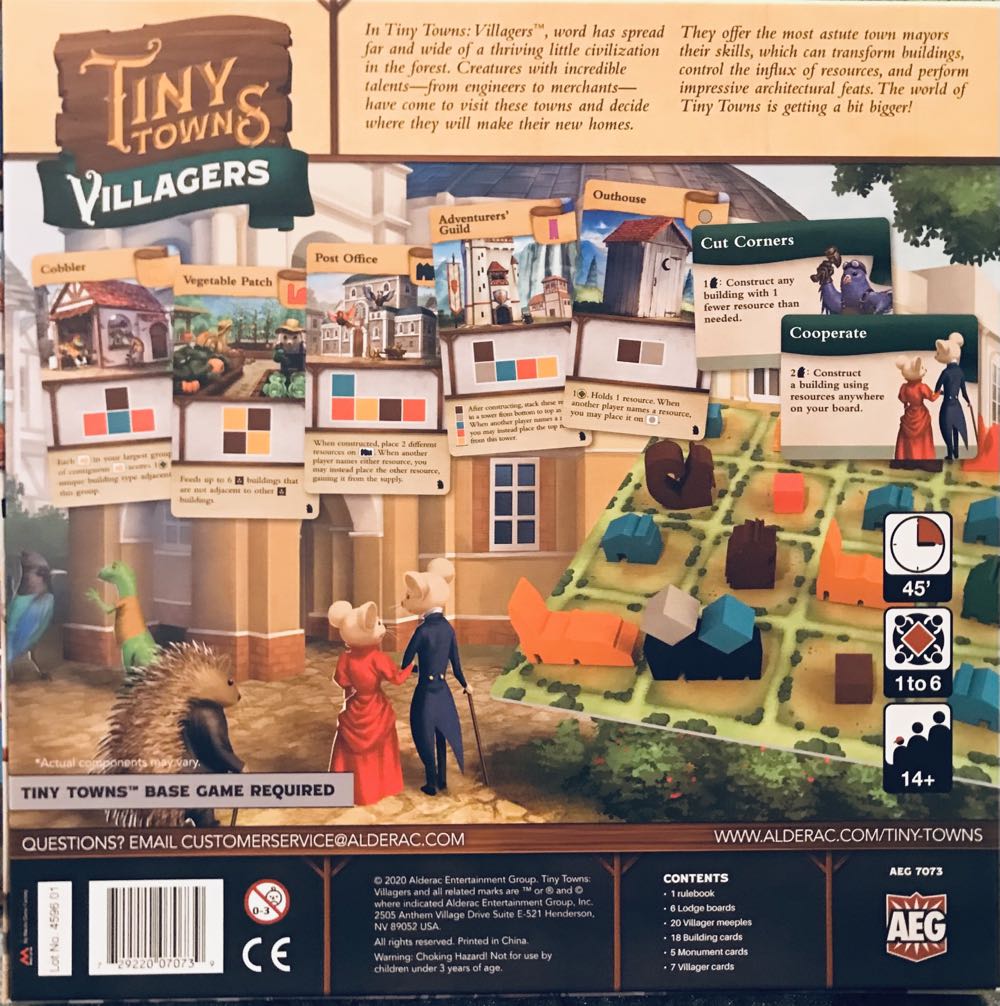 Tiny Towns: Villagers Expansion  (1-6) board game collectible [Barcode 729220070739] - Main Image 2