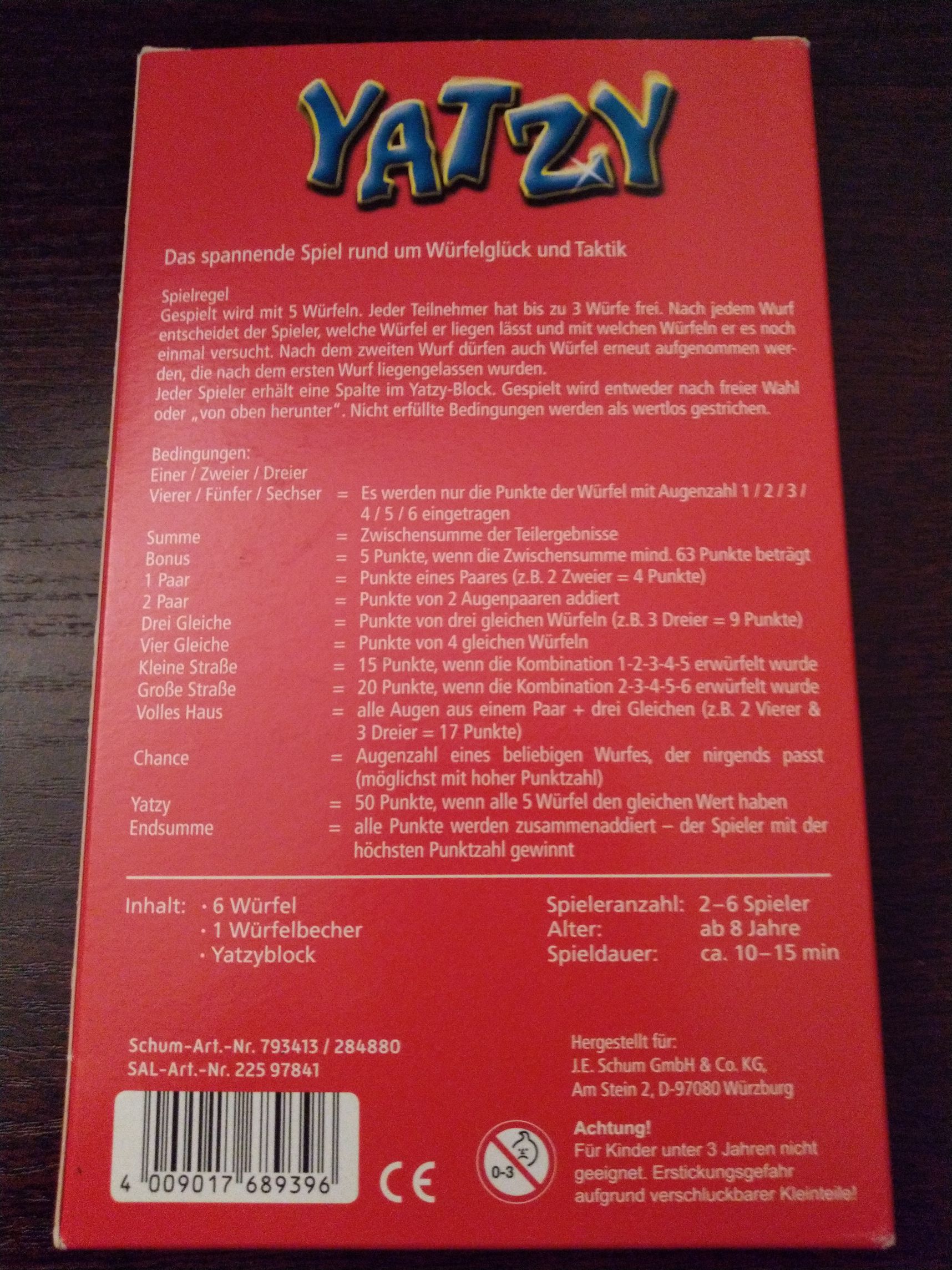 Kniffel - Yatzy  board game collectible [Barcode 4009017689396] - Main Image 2