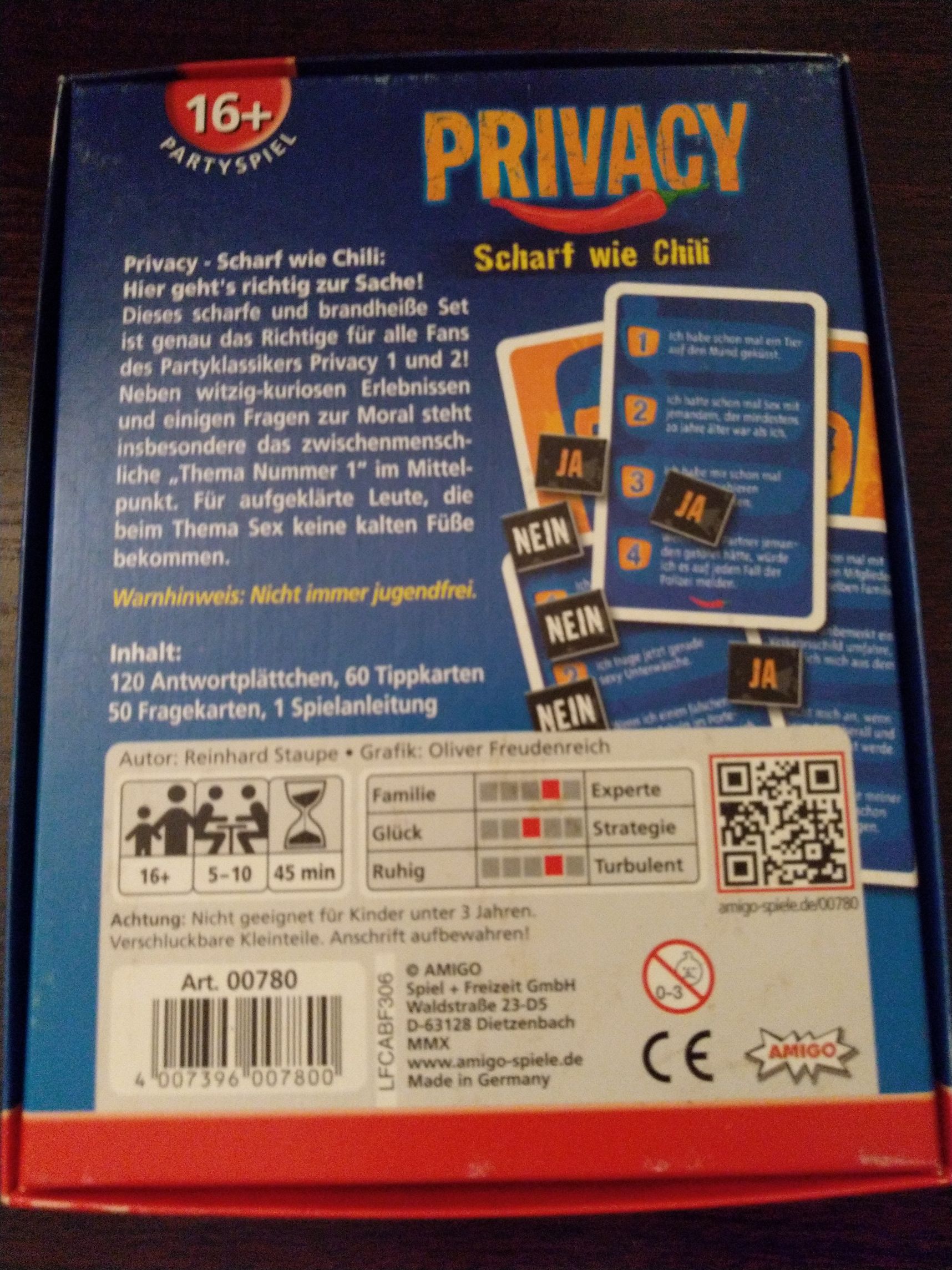 Privacy - Scharf Wie Chili  board game collectible [Barcode 4007396007800] - Main Image 2