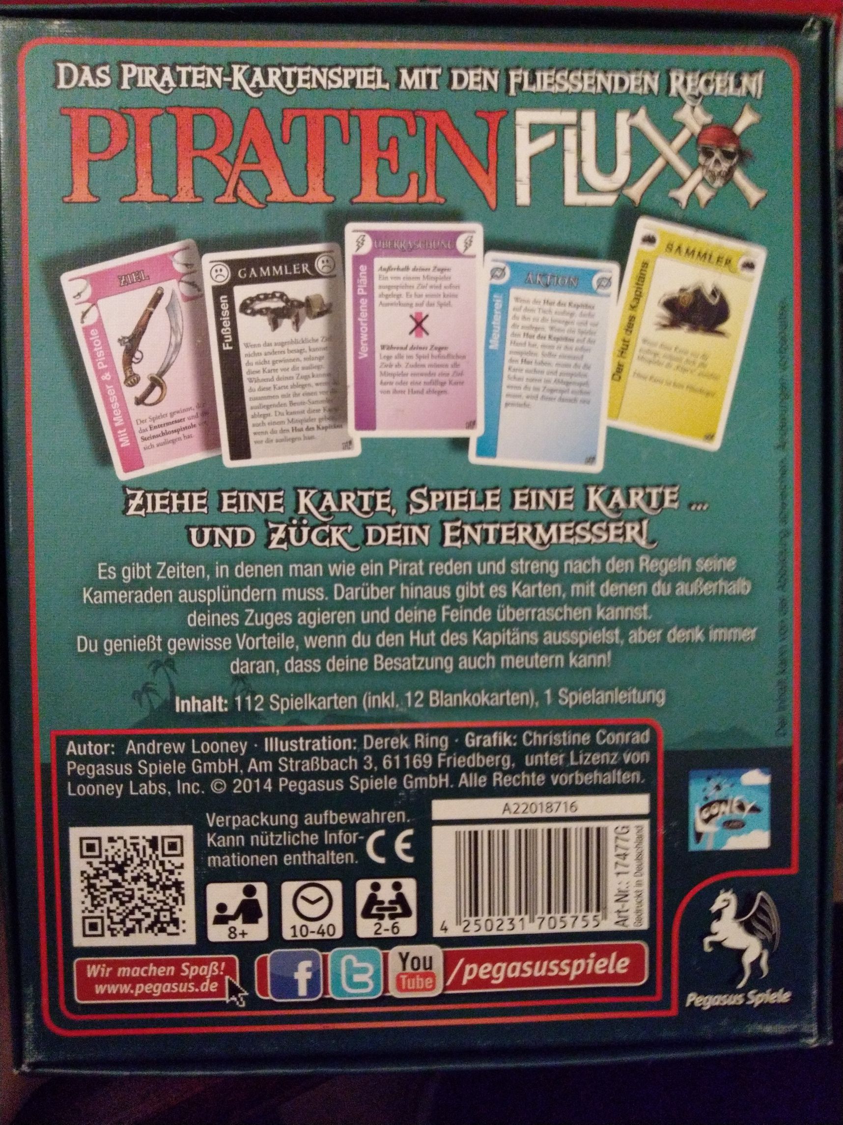 Pegasus Spiele 17477G Card Game Pirate Fluxx. Best Price  board game collectible [Barcode 4250231705755] - Main Image 2