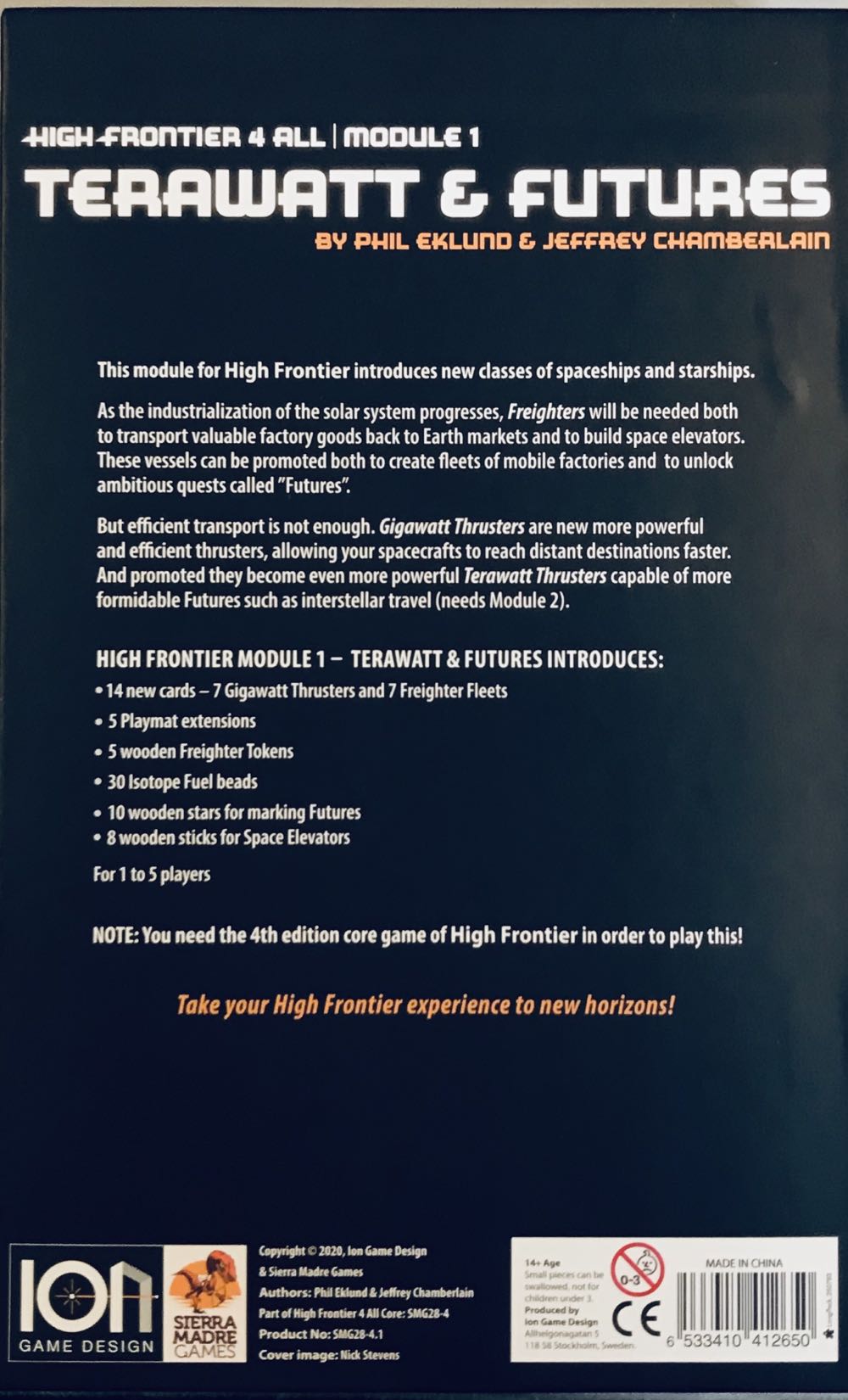 High Frontier 4 All: Module 1 - Terawatt & Futures  (1-5) board game collectible [Barcode 6533410412650] - Main Image 2