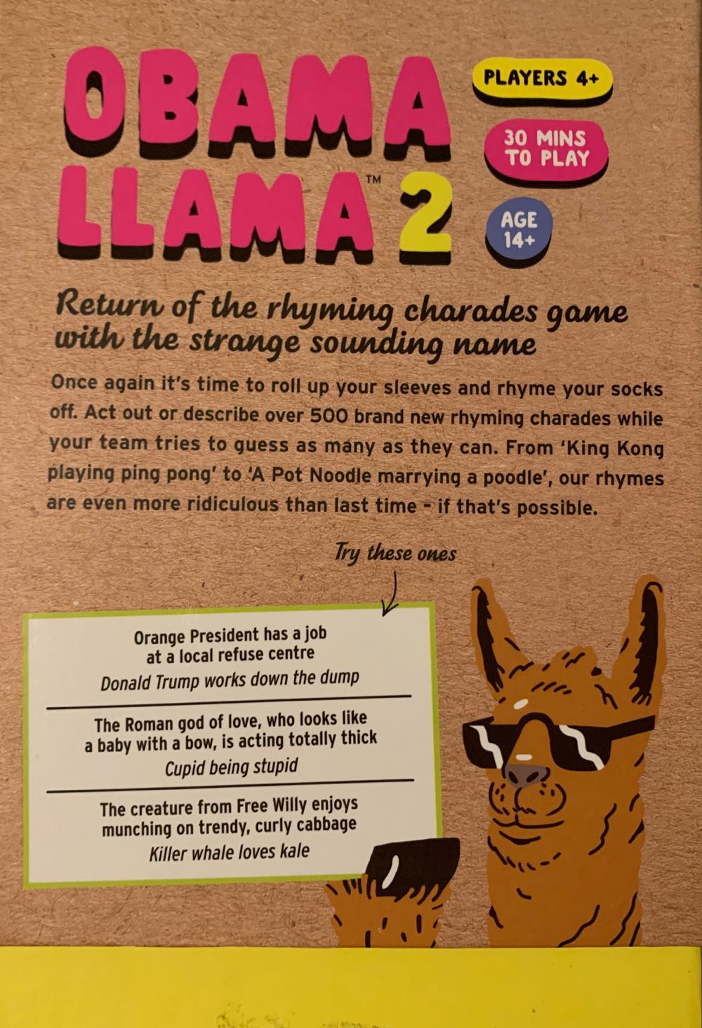 Obama Llama 2  (4,5,6,7,8,9+) board game collectible [Barcode 5060579760144] - Main Image 2