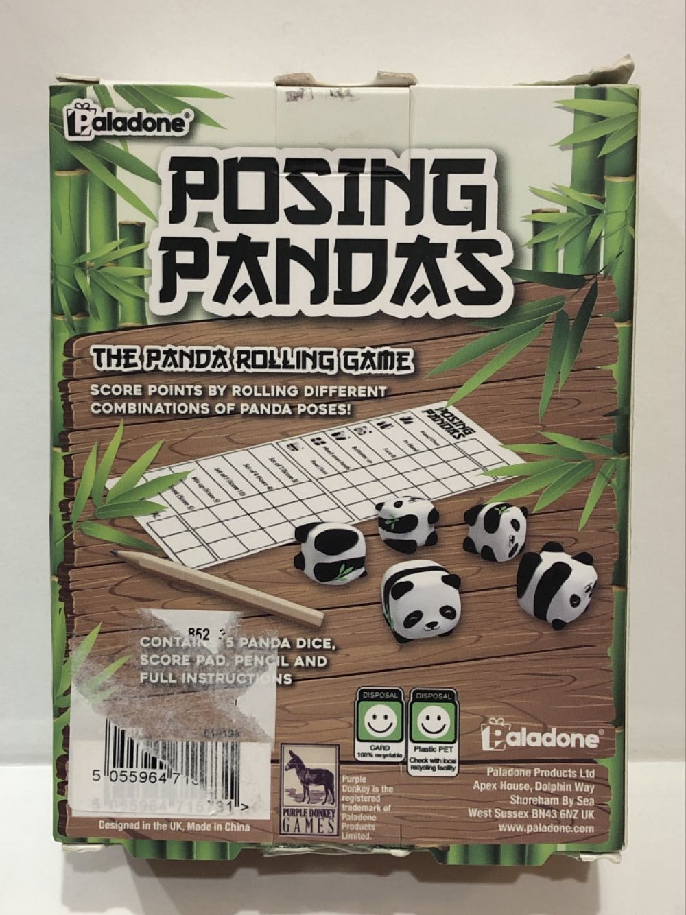 Posing Pandas Game  (2+) board game collectible [Barcode 5055964715731] - Main Image 2