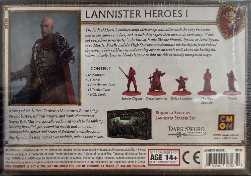 Lannister Heroes I  board game collectible [Barcode 889696007872] - Main Image 2