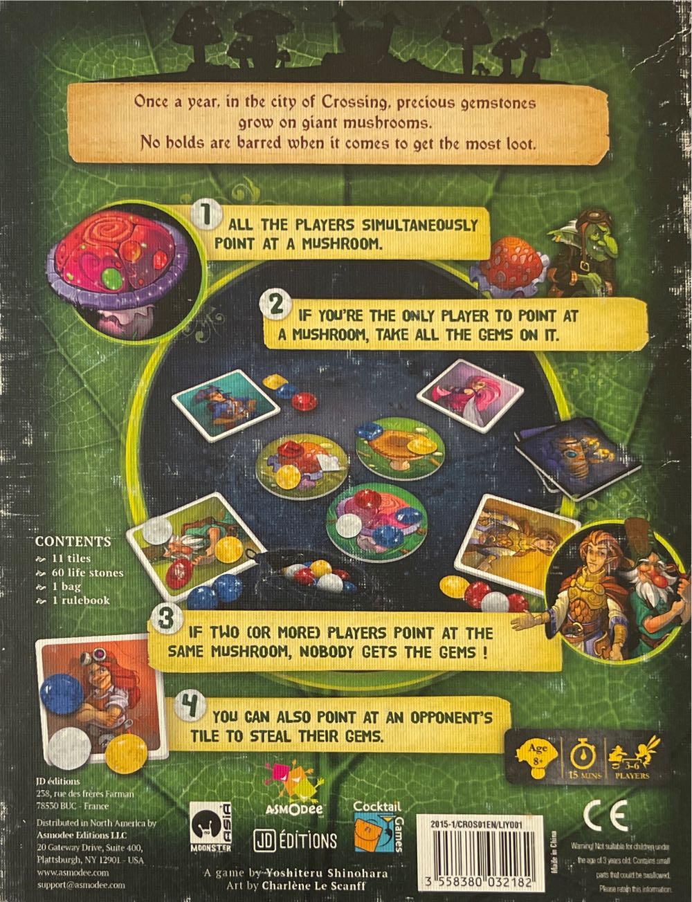 Crossing: Point Grab & Steal Asmodee Family Games  (3-6 Players) board game collectible [Barcode 3558380032182] - Main Image 2