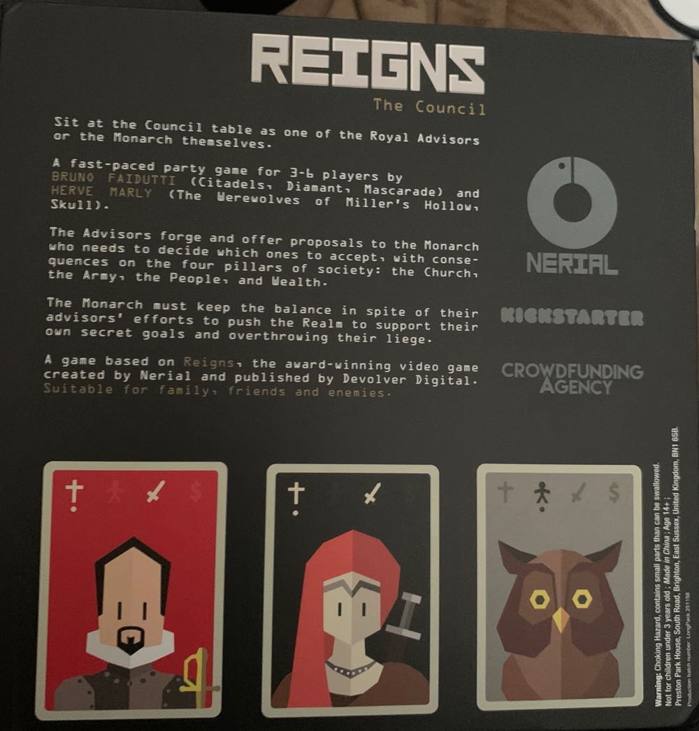 Reigns: The Council  (3-6) board game collectible - Main Image 2