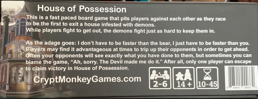 House of Possession  (2-6) board game collectible [Barcode 863915000332] - Main Image 2