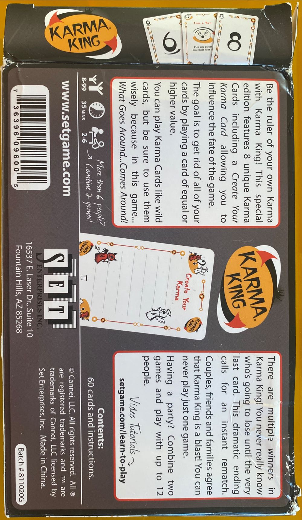 Karma King  (2-6) board game collectible [Barcode 736396096005] - Main Image 2