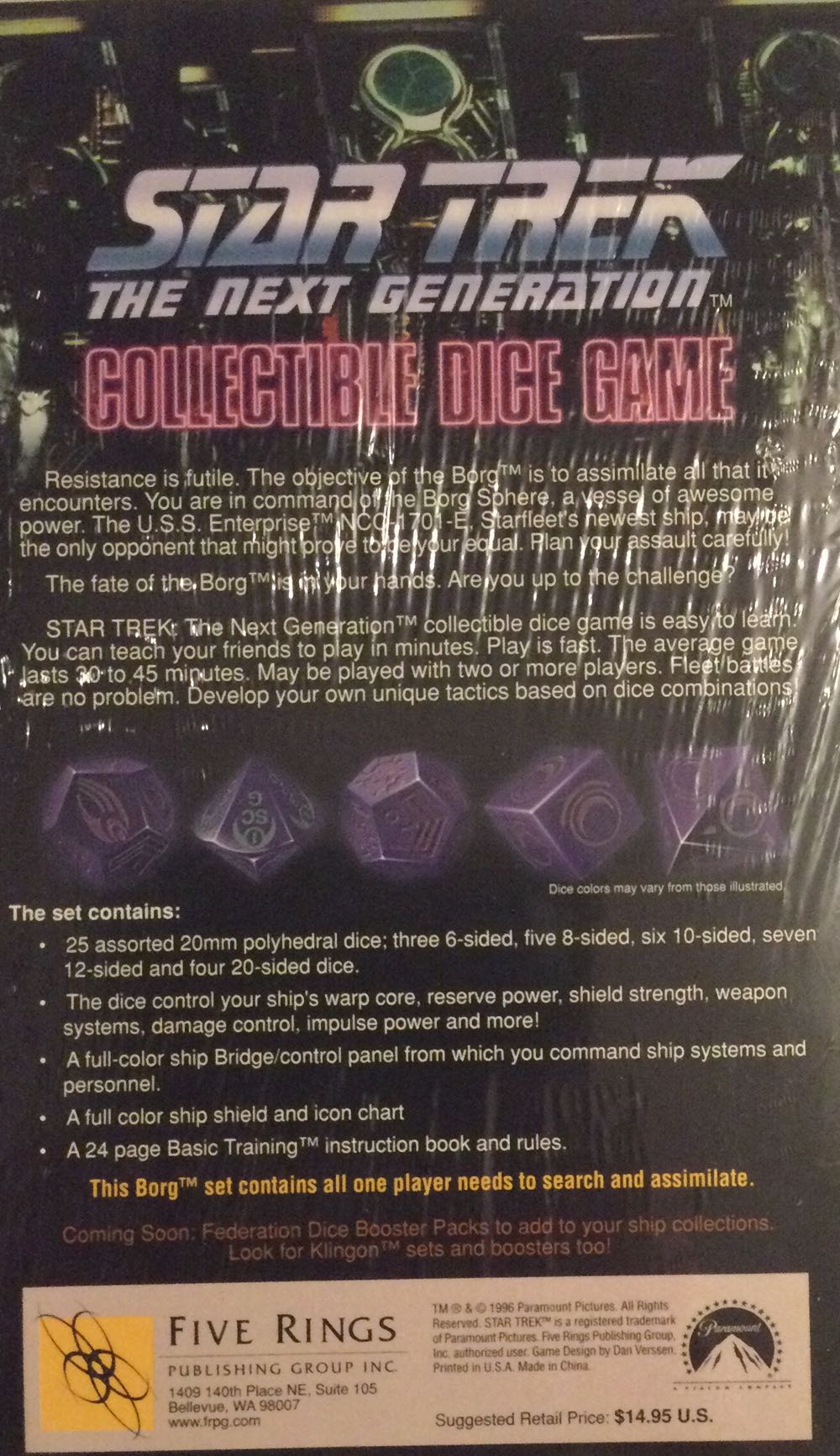 Star Trek The Next Generation Collectable Dice Game First Contact Borg Sphere Starter Set  board game collectible [Barcode 729220880376] - Main Image 2