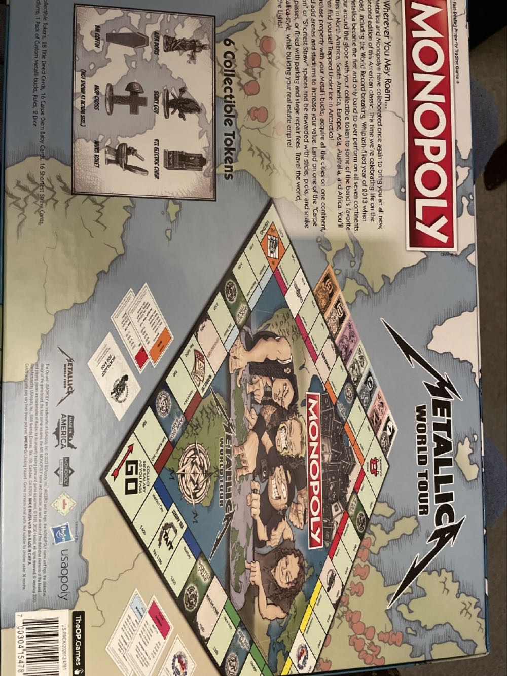 Metallica World Tour Monopoly Hasbro Collectible New Sealed Unopened  (2-6) board game collectible [Barcode 700304154781] - Main Image 2