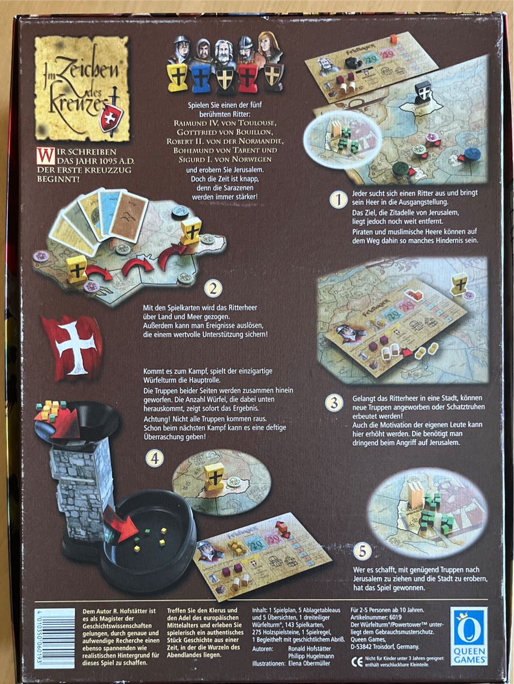Queen Games 6019 - Im Zeichen des Kreuzes  (2-5) board game collectible [Barcode 4010350060193] - Main Image 2